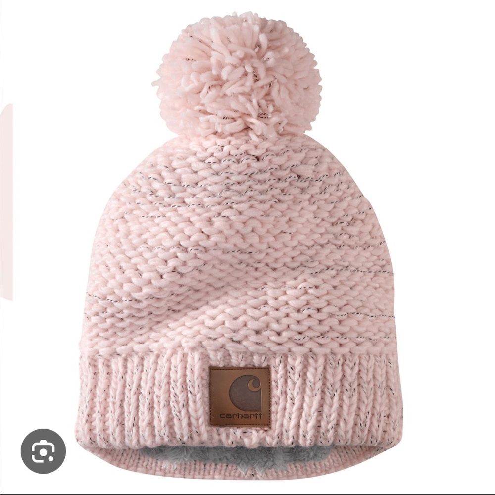 Carhartt Women’s Rib Knit Sherpa-Lined Pom-Pom Beanie